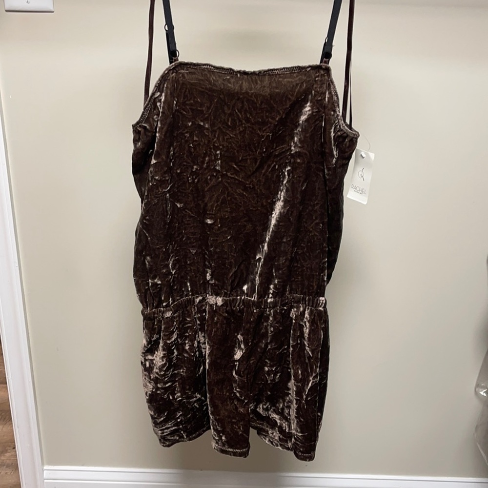 Brand New Brown colour Velvet Romper by Rachel Roy